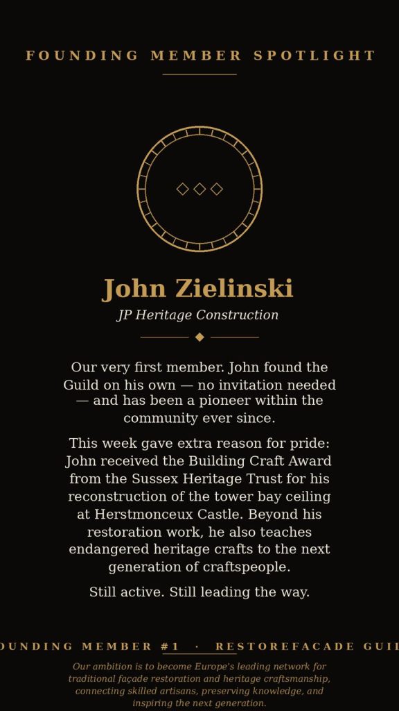 John Zielinski, founding member of the Restorefacade Guild, heritage facade restoration craftsman
